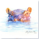 Hippo Watercolor by Gerrity
