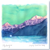 Skagway Sunset Sail Away Watercolor by Gerrity