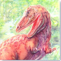 Tyranosaurus Rex watercolor painting by Gerrity