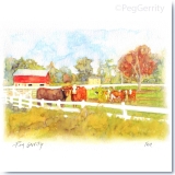 Gerrity Watercolor of Farm in Mineral Point, Wisconsin
