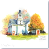 Wisconsin Church Watercolor by Peg Gerrity