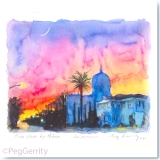 Sacred Heart Cathedral Galveston Texas Gerrity Watercolor