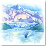 Alaska Glacier Watercolor by Gerrity