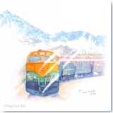 White Pass Summit Train from Skagway Watercolor by Gerrity