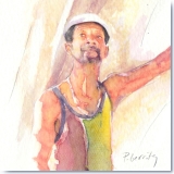 Portrait of Jamaican Ernest Raoones Watercolor by Gerrity