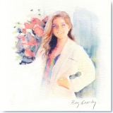 Watercolor Portrait of Dr Samantha Conrad by Peg Gerrity