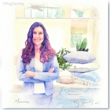 Watercolor Portrait of Maureen Gerrity of MGerrity Interiors by Peg Gerrity