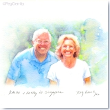 Watercolor Portrait of Ralph and Kathy Kennedy by Peg Gerrity